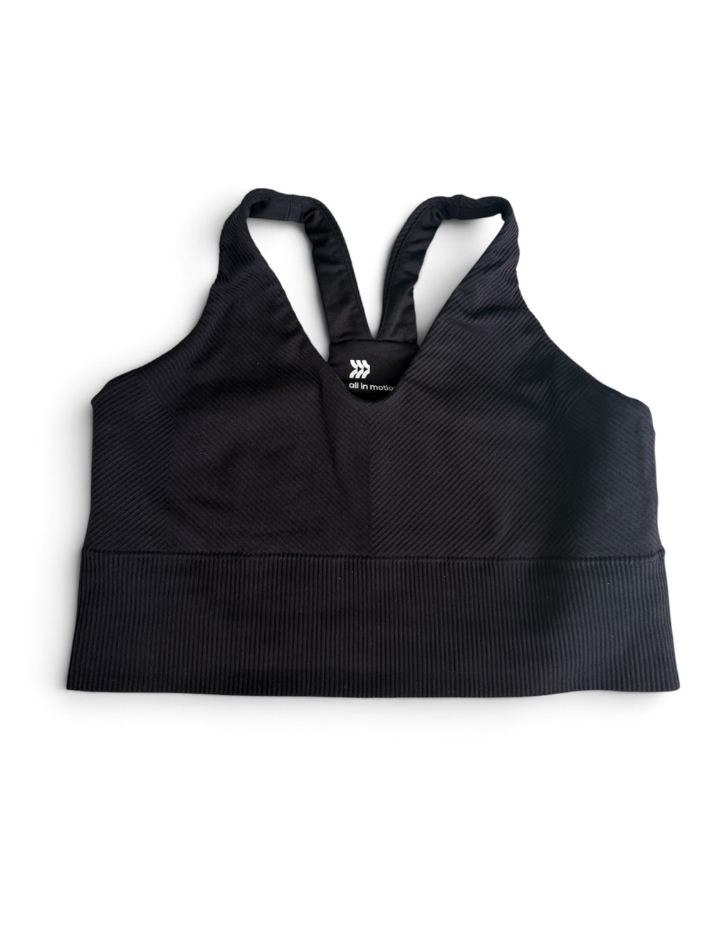 All in motion ribbed racer back sports bra